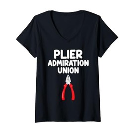 Womens Plier Admiration Union Tool Box Needle Nose Slip Joint Flat V-Neck T-Shirt