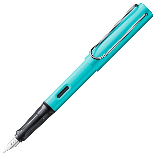 Lamy Al-Star 023 Fountain Pen, Aluminium Tourmaline Colour Fountain Pen with Transparent Grip and Steel Nib Size B