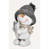 TEMPELWELT Decorative Figurine Snowman with Heart 14 cm Ceramic Grey