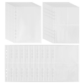 30-Piece Card Folder, Waterproof 6-Hole Folder, A5 Storage Document Bag, 1p, 2p, 4p Pocket Photo Holder, Suitable for Photos, Cards, Documents, Receipts