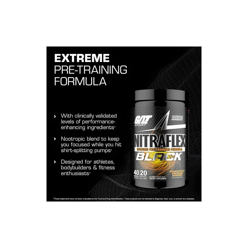 Pre Entreno Polvo GAT Nitraflex Black Sabor Watermelon Dragón Fruit
