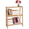 Winsome Mission Beech Wood 4-Tier Bookshelf with Slanted Shelf, Natural