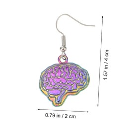CHILDWEET Brain Ear Pendant Fashion Earrings Colorful Dangler for Women Unique Present for Mom Sister