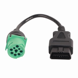 9 Pin Male Head to 16 Pin OBD2 Truck Diagnostic Scanner Cable Adapter for Cummins Diesel Engine