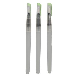 Jaxon 60038 Watercolour Water Tank Brush Set, 3 Brush Pens with Synthetic Fibres in Various Sizes, Water Colouring Pens with Refillable Tank