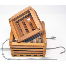 Wood Slat Vanda Orchid Baskets. Cedar. Set of 2. (1- 6" & 1- 8"). With 2 - 20 inch hangers.