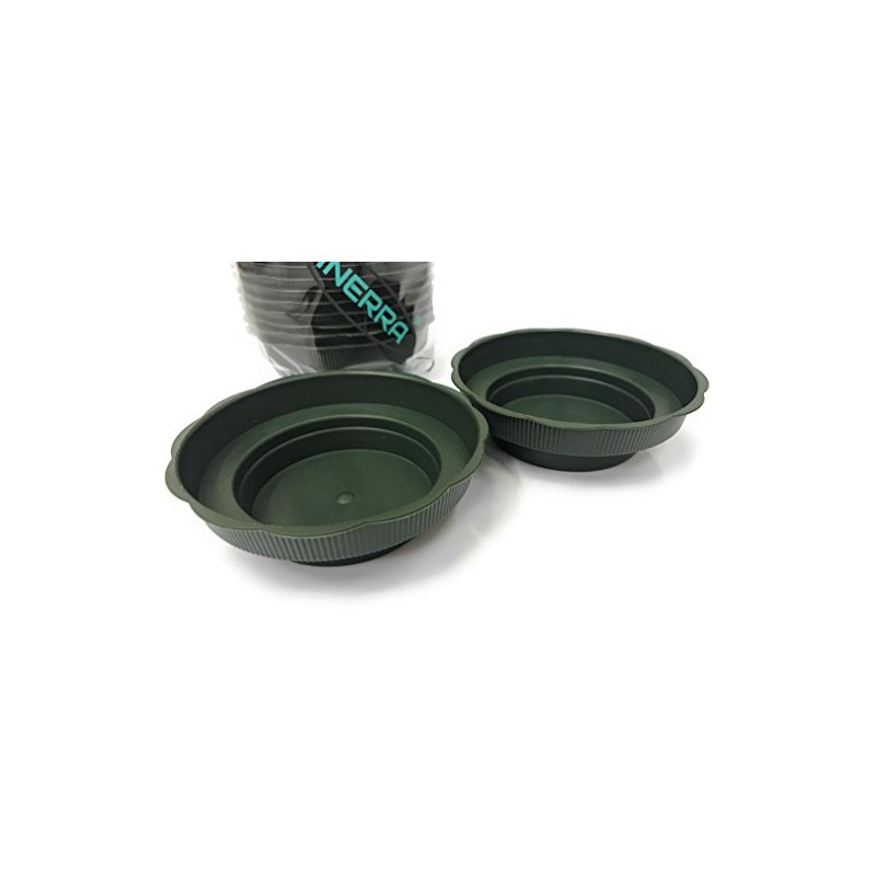 INERRA Floral Junior Bowls - Green Round Plastic Florist Dishes