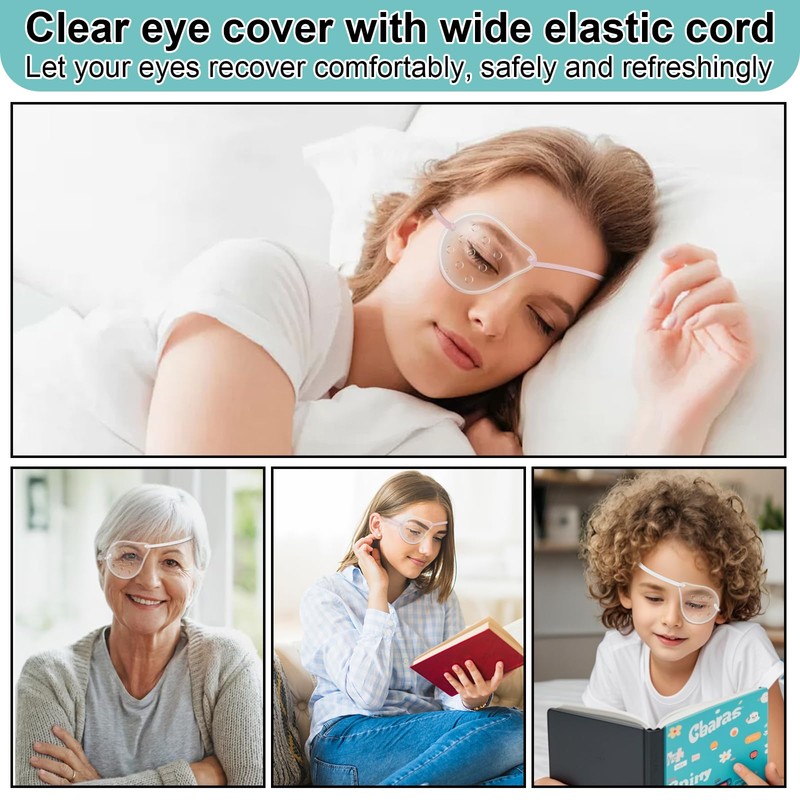 2pcs Clear Eye Shield After Cataract Surgery, Breathable Eye cover