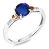 Gem Stone King 925 Silver and 10K Rose Gold Blue
