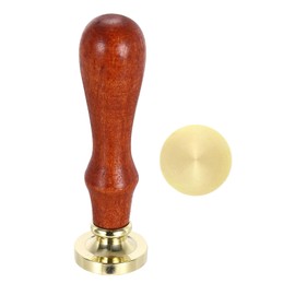 PATIKIL 25mm Round Blank Wax Seal Stamp, Removable Brass Head without Carving Wooden Handle for Envelope Invitation Wine Packing Gift Wrapping