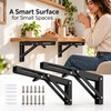 2 Pack 6 Inch Folding Shelf Brackets, 90° Metal Wall