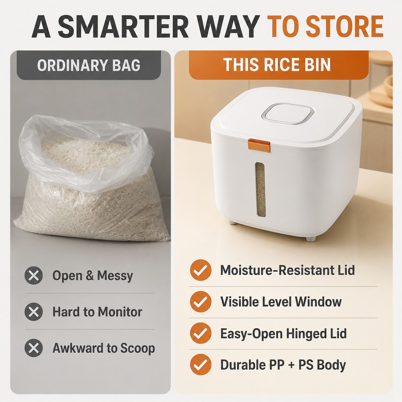 Sealed Rice Storage Container with Lid, 5kg/10kg