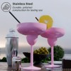 Valentine Vacuum Sealed Margarita Glass with Lid Break-Resistant Stainless Steel