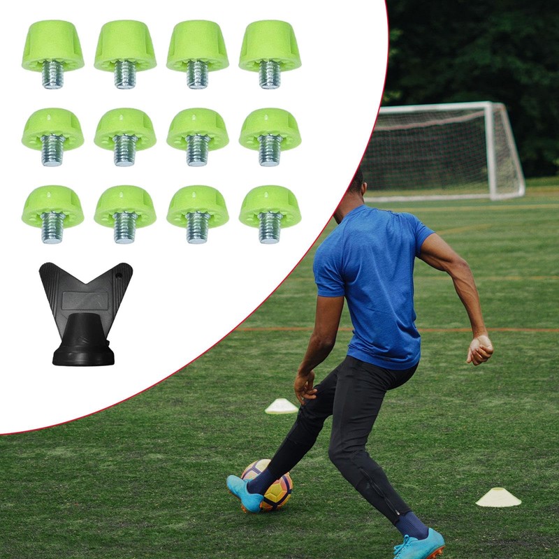Sharplace 12 Pcs Football Boot Spikes Screw In Cleats, Green