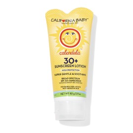 California Baby Calendula SPF 30+ Sunscreen | Mineral Based | Titanium Dioxide | Travel Size Baby Sunscreen for Face + Body | Lavender Scent | 2.9oz