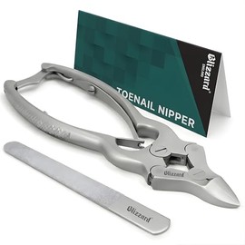 Blizzard Alicates Cortauñas Profesional para Pies - Corta Uñas de Alta Resistencia Triple Articulación para Uñas Gruesas y Encarnadas - Acero Inoxidable Grado Podología con Lima - 15cm Resorte Doble