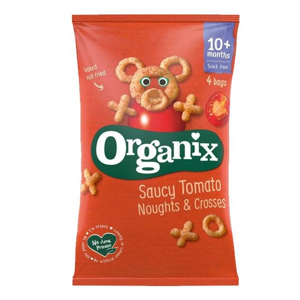Organix Multipack of Saucy Tomato Noughts & Crosses for Babies +10m 4x15gr