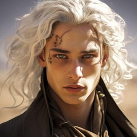 Salaibs Men's White Curly Short Wig Anime Natural Fluffy Synthetic Cosplay Costume Hair Wig