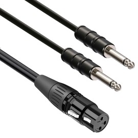 artcavs XLR Female to Dual 1/4 inch TS Male y Splitter Cable 2X 6.35mm ts Male to XLR Female