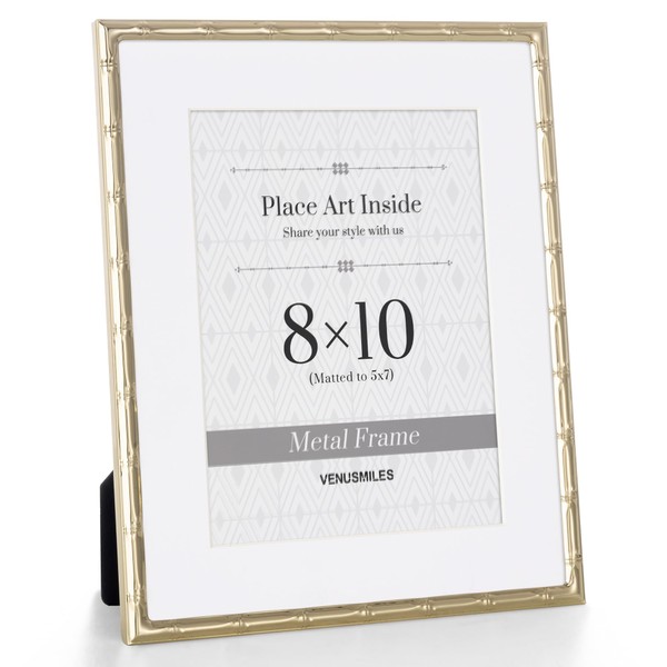 Venusmiles 8x10 inch Bamboo Detail Designs Metal Picture Frame -