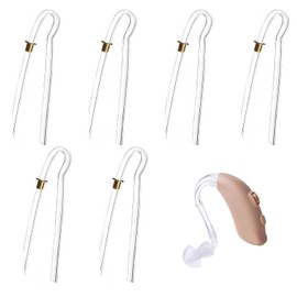 6pcs Hearing Aid Tubes, Hearing Aid Tubes Replacement NHS with Gold Lock, Suitable for Most Hearing Aids，Flexible Hearing Aid Tubes Replacement Transmitting Clear Sound(3.6 * 2.0mm)