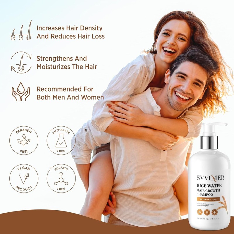 All Hair Types Hair Growth Shampoo Biotin, Rice Water for