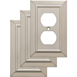 Franklin Brass W35218V-SN-C Classic Architecture Single Duplex Wall Plate/Switch Plate/Cover (3 Pack), Satin Nickel