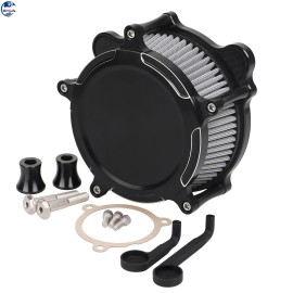 Unbranded Black Cut Air Cleaner Grey Intake Filter Kit For Harley M8 Softail Touring Trike