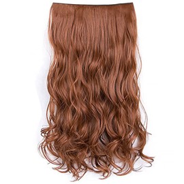 Extensiones de Cabello Largo Ondulado, Extensiones de Clip de 60 Cm Extensiones de Cabello Largo Rizado Sintético Ondulado con Clips Postizos para Mujeres Postizos Ondulados