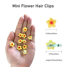 Mini Lily Flower Hair Clips,20Pcs Cute Small Flower Snap Hair Pin Clips Hair Barrettes, Decorative Weddings Bridal Hair Accessories for Girls Women (Yellow)