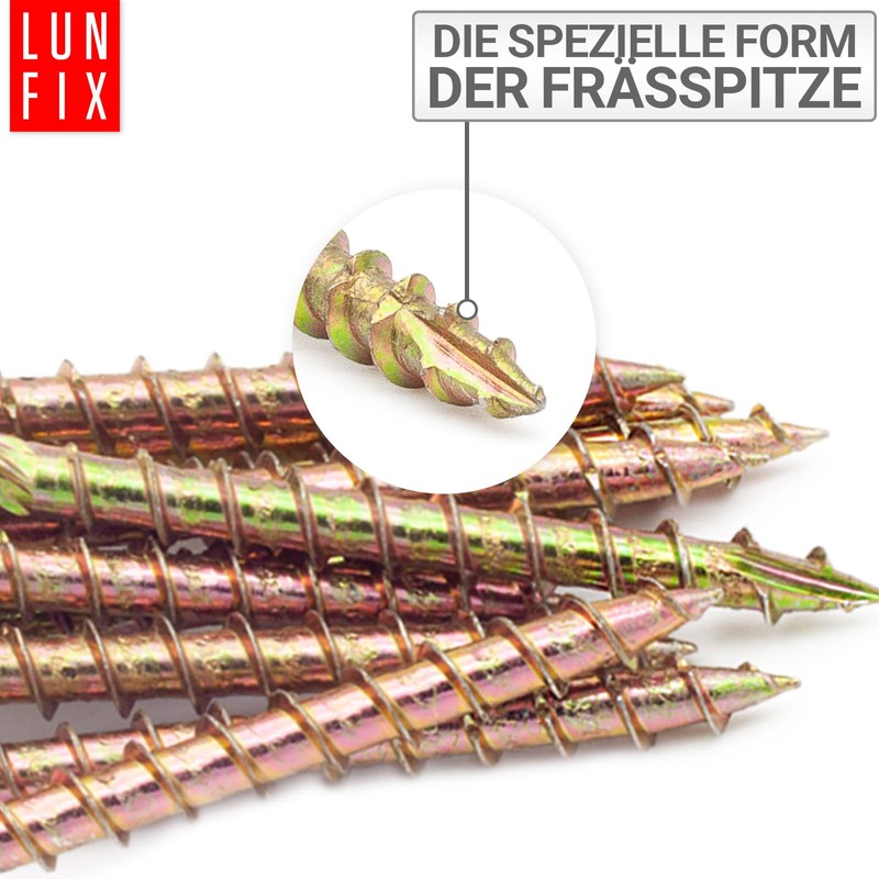 Lun Fix Flat Head Screws 8 x 180 50 Pieces