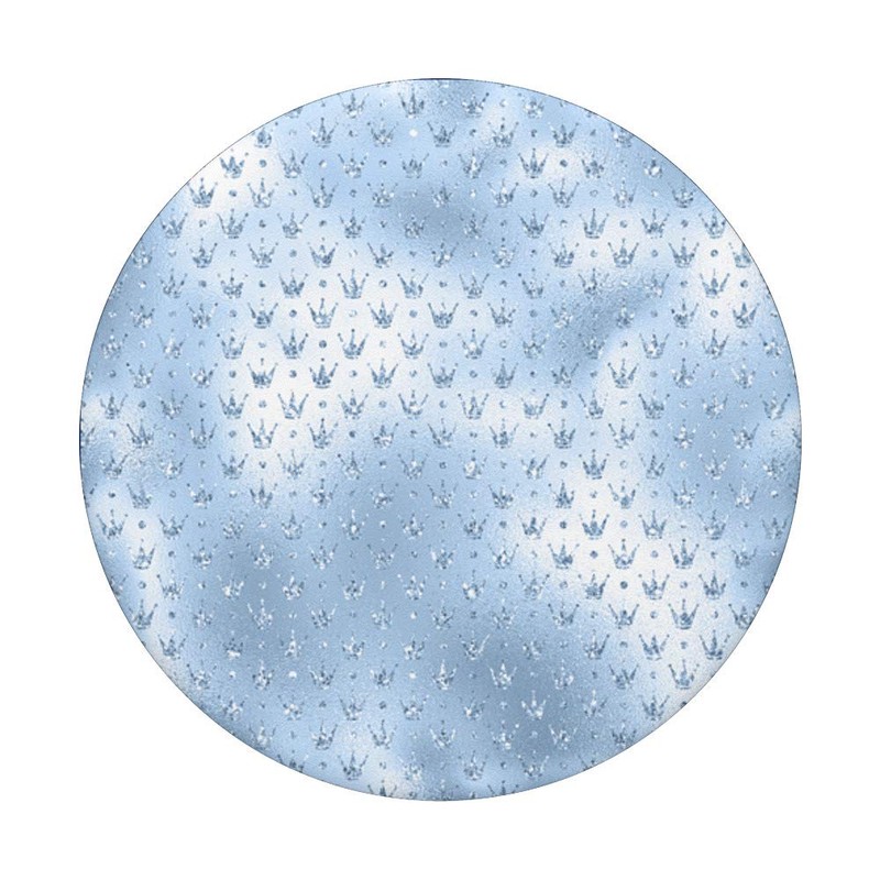 Cute Dark Blue White Grey Silver Crown Print