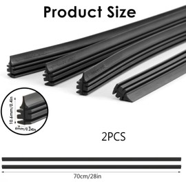 2Pcs 28" Wiper Blade Refills Windscreen Wiper Rubber Strips for Universal Cars, Vans, and Trucks,Replacement Blades for Most Auto Vehicle Vans Trucks Buses