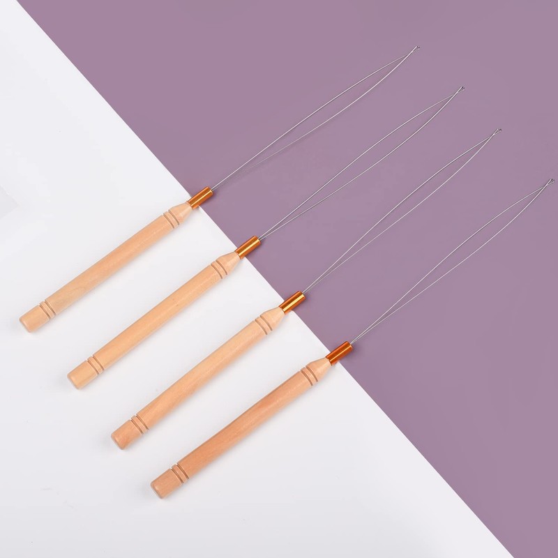 HIXNUG Hair Extension Loop Needle Hair Extension Tools Threading Threader