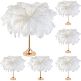 Yuxung 80 Pcs Large Natural Ostrich Feathers Plumes 14-16 Inch Bulk for DIY Crafts Wedding Party Centerpiece Vase(White)