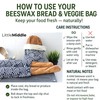 2 XL Beeswax Bread Bags for Homemade Bread, Reusable Cotton