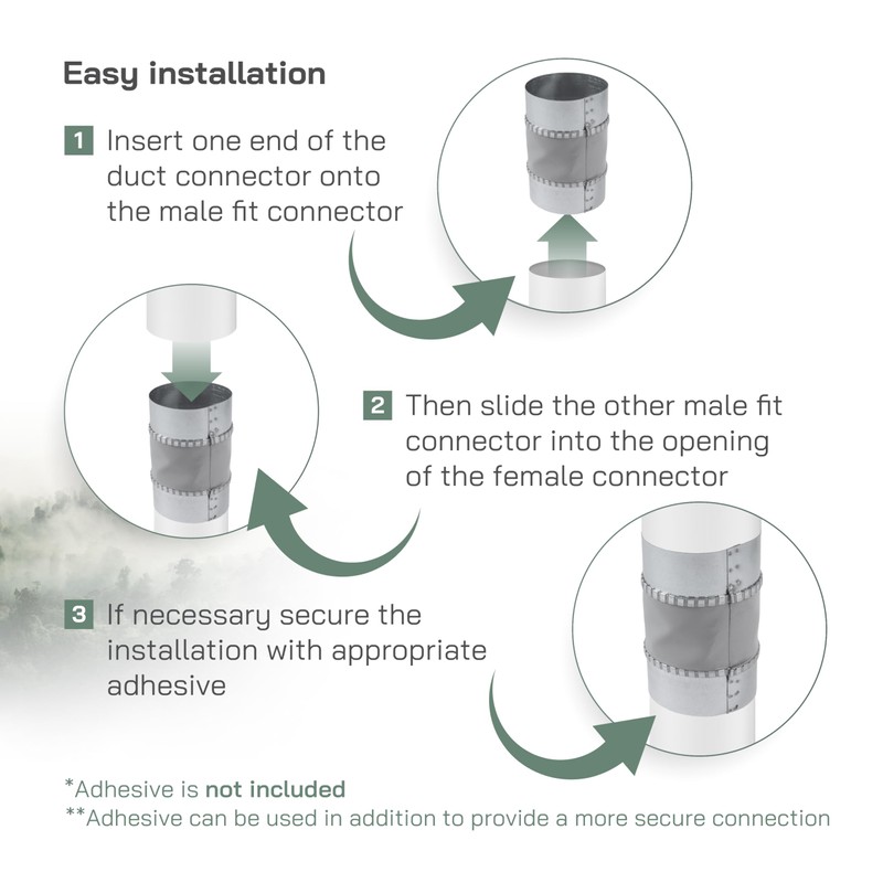 Vent Systems 8" Inch Flexible Vibration-Reducing Female Fit Duct Connector