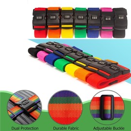 4 Packs Luggage Straps for Suitcases, Luggage Strap, Premium Luggage Belt Strap TSA Approved, Heavy-Duty and Adjustable Length(36”-78”) (Red,Blue)…