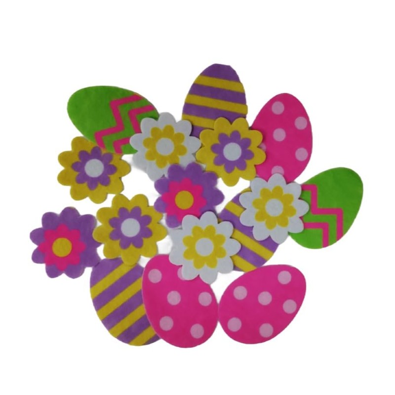 Set of 48 Felt Easter Stickers Large Easter Embellishments Ideal