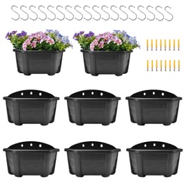ORIMERC 9.8 Inches Self Watering Wall Planters for Indoor Plants, Railing Planters Balcony Planters for Quarut Wall Hanging Planters, Lightweight, Dark Coffee(Pack of 8)