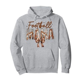 Football Mama Funny Game Day Football Season Leopard Print Pullover Hoodie