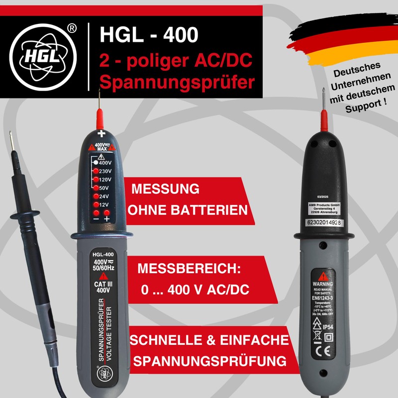 HGL -400 Voltage Tester Double Pole 400 V AC/DC with