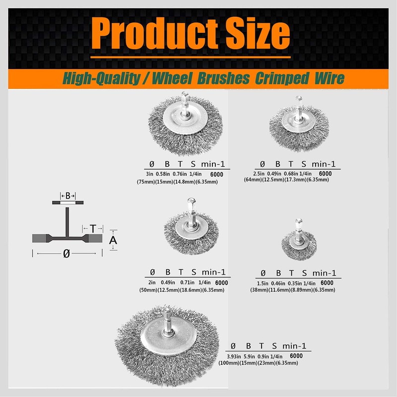 WENORA 20 Pack Wire Brush Wheel Cup Brush Set ,