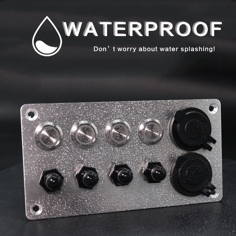 IZTOSS 4 Gang Aluminum Push Button Switch Panel with 5V/4.8