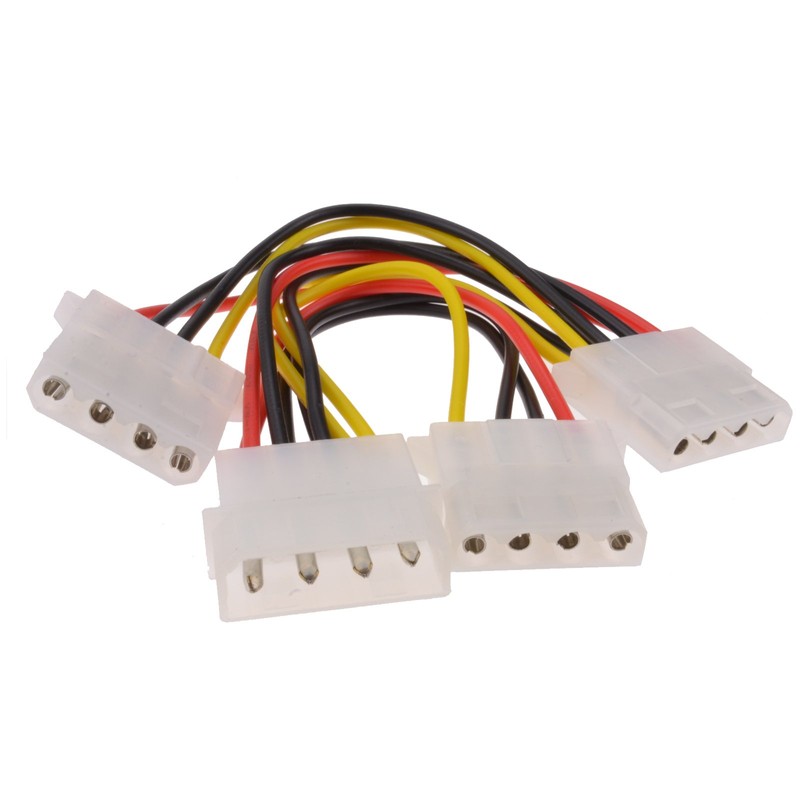 kenable Internal PC 4 pin Power Splitter 3 way Cable
