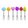 6 Pieces of Stainless Steel Fruit Forks, Creative Shaped Fruit