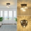 PAUFUL Crystal Semi Flush Mount Ceiling Light,3-Light Modern Close to