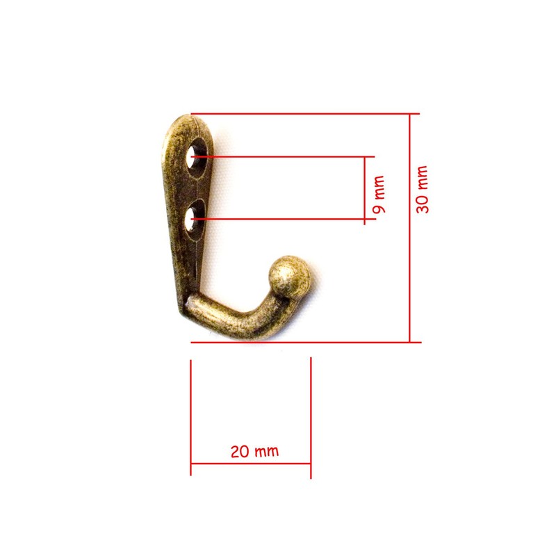 FUXXER® - antique coat hook, towel hook, cast iron brass