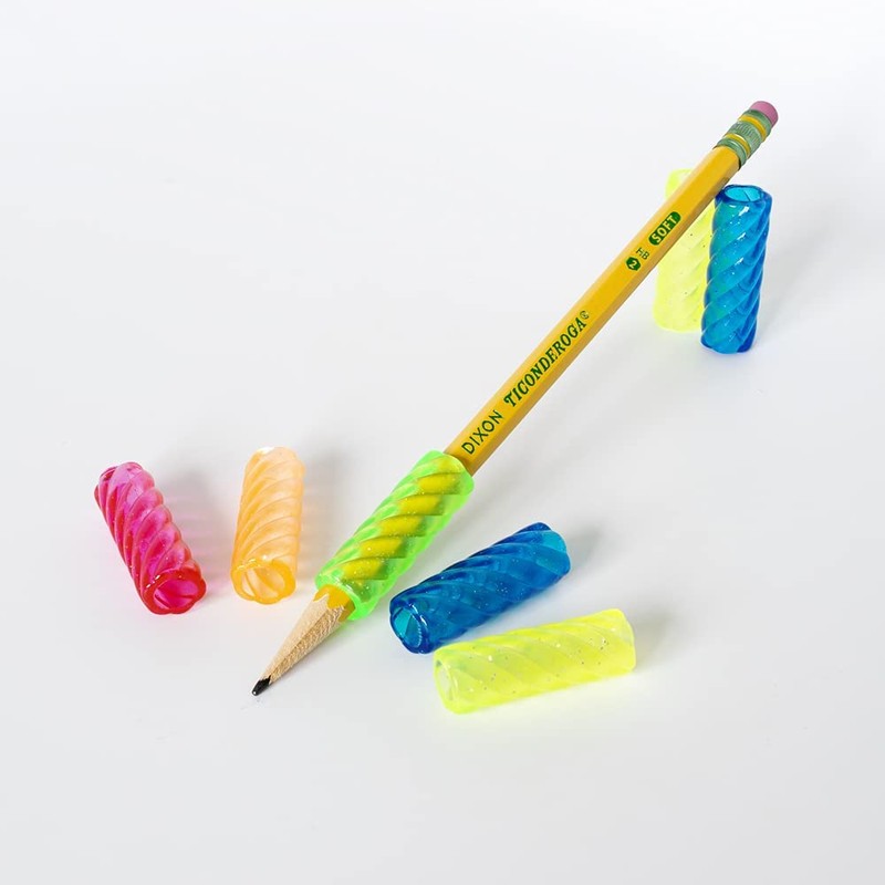 Plucky Pencil Grips, Assorted Pack of 5 Colors (25-Count)