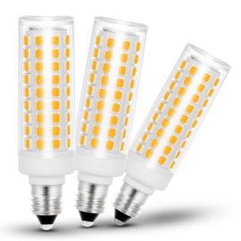 E11 Led Bulb Dimmable, JD E11 75 Watt Candelabra Halogen Equivalent, 7W 750LM 3000K Warm White, T3 T4 Mini Candelabra Base, JDE11 120V bulbs For Ceiling Fans, Chandeliers, Cabinet Lighting, Pack of 3